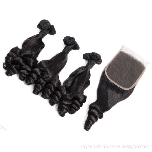 High Quality Good Thickness Fumi Hair Loose Wave Super Double Drawn Hair,Wholesale Virgin Human Hair Bundles Vendors
